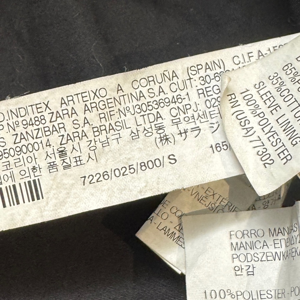 Rare Zara Black Lamb Leather Biker Moto Jacket size S - Picture 6 of 6